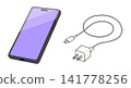 智慧型手機和充電器 141778256