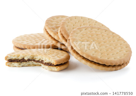 Sandwich biscuits with chocolate filling Sandwich biscuits with chocolate filling 141778550
