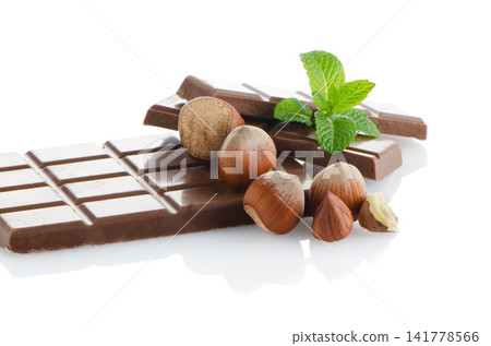 Chocolate Bar with hazelnuts Chocolate Bar with hazelnuts 141778566