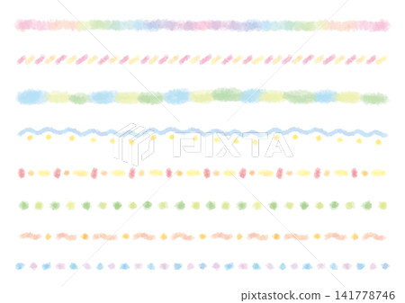一組8張色彩鮮豔的手繪水彩風格線條畫。 141778746