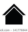 House icon silhouette illustration isolated on white background.  141778844