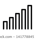Signal strength bar icon. Minimalist network connection indicator, progress chart and data graphic element.  141778845