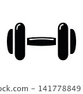 Dumbbell icon flat illustration isolated on white background.  141778849