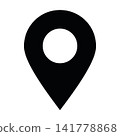 Location pointer marker flat graphic symbol for map navigation.  141778868