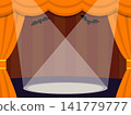 Halloween-themed stage vector background illustration 141779777