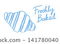 Croissant illustration with handwritten text 141780040
