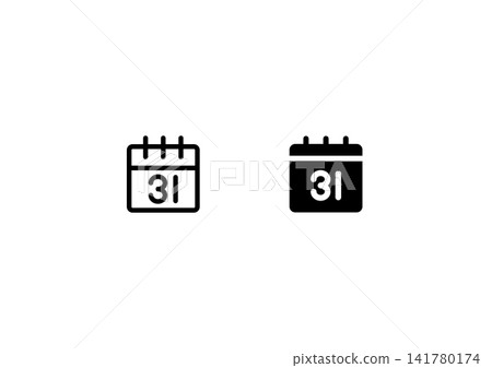 Calendar icon set (filled and outlined) Calendar icon set (filled and outlined) 141780174