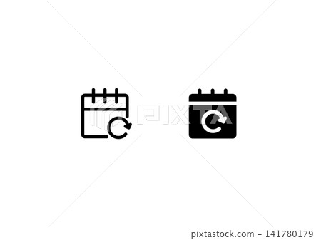 Calendar icon set (filled and outlined) Calendar icon set (filled and outlined) 141780179