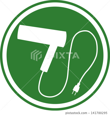 小家電和金屬廢料的吹風機輪廓圖標 141780295
