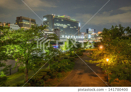 大阪市天滿橋公園夜景 141780400