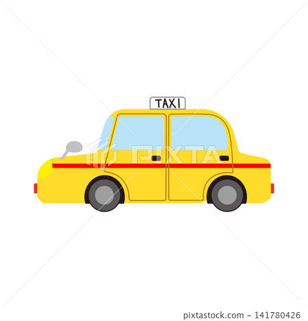 Flat design illustration of a yellow taxi Flat design illustration of a yellow taxi 141780426