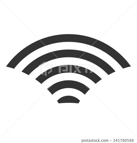 Wireless wifi signal icon monochrome vector element Wireless wifi signal icon monochrome vector element 141780588