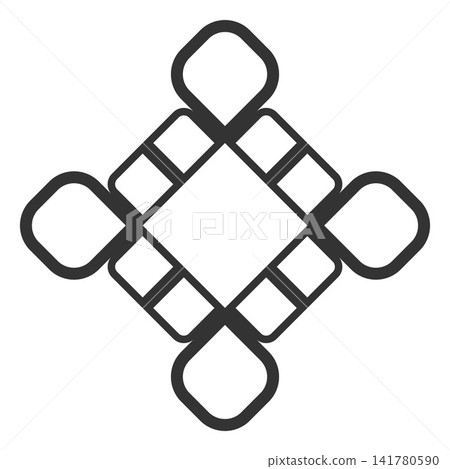 Geometric knot ornament vector element with diamond cross shape Geometric knot ornament vector element with diamond cross shape 141780590