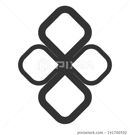 Geometric black ornamental knot cross vector element 141780592
