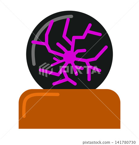 Magic Crystal Ball Cartoon Fortune Teller Illustration Magic Crystal Ball Cartoon Fortune Teller Illustration 141780730