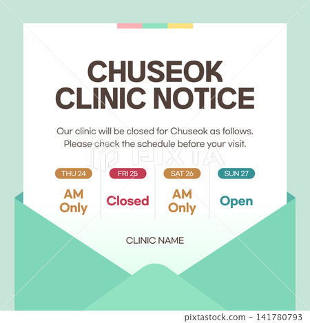 Chuseok Holiday Medical Clinic Schedule Announcement Banner Template Chuseok Holiday Medical Clinic Schedule Announcement Banner Template 141780793