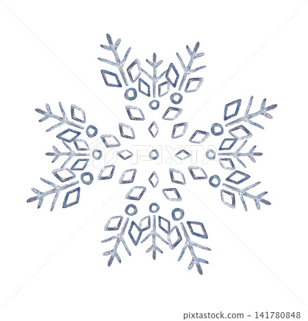 Elegant watercolor snowflake for Christmas and winter design. Elegant watercolor snowflake for Christmas and winter design. 141780848