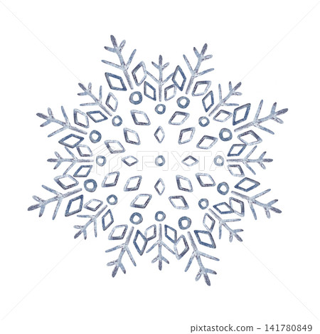 Watercolor Snowflake isolated on white background. Watercolor Snowflake isolated on white background. 141780849