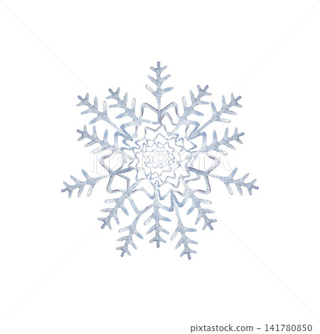 Hand painted watercolor snowflake winter illustration. Hand painted watercolor snowflake winter illustration. 141780850