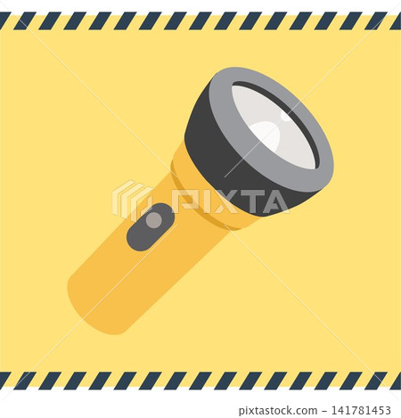 Illustrations of flashlights and handheld lights - Flat design icon material for disaster preparedness, power outage countermeasures, and evacuation preparations. Illustrations of flashlights and handheld lights - Flat design icon material for disaster preparedness, power outage countermeasures, and evacuation preparations. 141781453