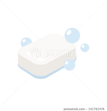 Illustration of solid soap and foam that can be used for washing hands and face. Illustration of solid soap and foam that can be used for washing hands and face. 141781476