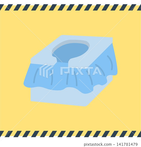 可用於災害救援和老年人照護的便攜式廁所顯示意圖。 141781479