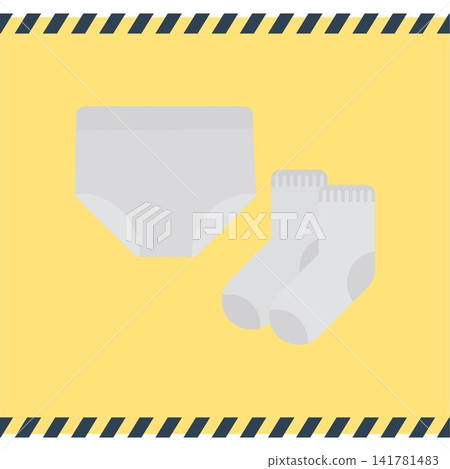 Illustrations of underwear and socks that can be used for travel preparations or starting a new life. Illustrations of underwear and socks that can be used for travel preparations or starting a new life. 141781483