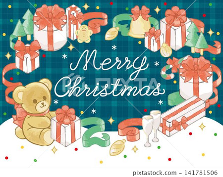 Christmas frame, banner, card, present, teddy bear, decoration, tree, design, illustration, background Christmas frame, banner, card, present, teddy bear, decoration, tree, design, illustration, background 141781506