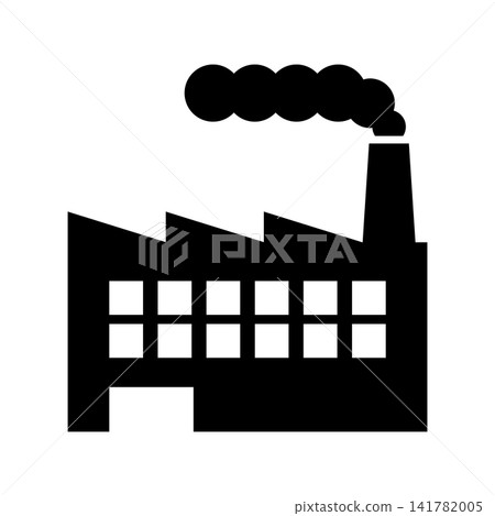 A simple factory pictogram showing smoke coming out of a chimney. A simple factory pictogram showing smoke coming out of a chimney. 141782005