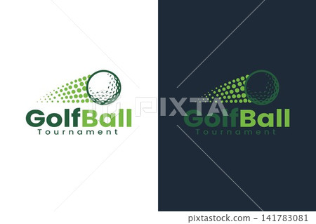 Modern Golf Ball Motion Logo with Halftone Trail Minimalist Sports Vector Icon Modern Golf Ball Motion Logo with Halftone Trail Minimalist Sports Vector Icon 141783081
