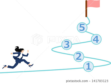 實現目標的路線圖插圖 實現目標的路線圖插圖 141783123