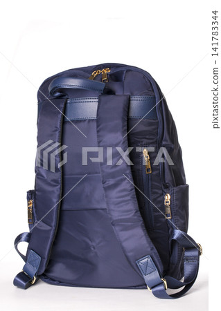 Blue backpack for carrying various items on the back Blue backpack for carrying various items on the back 141783344
