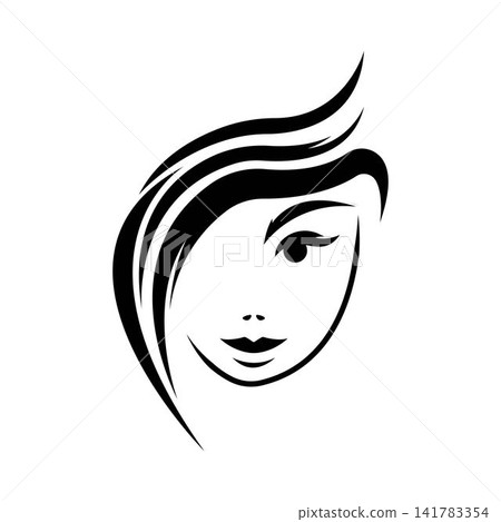 Woman face silhouette, woman face beauty logo 141783354