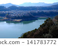 [Kanagawa Prefecture] A bird's-eye view of Lake Tsukui, which is experiencing severe drought, from the Nakazawa area. 141783772