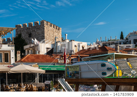 (Pedestrian promenade along the marina in Marmaris Turkey (Pedestrian promenade along the marina in Marmaris Turkey 141783909