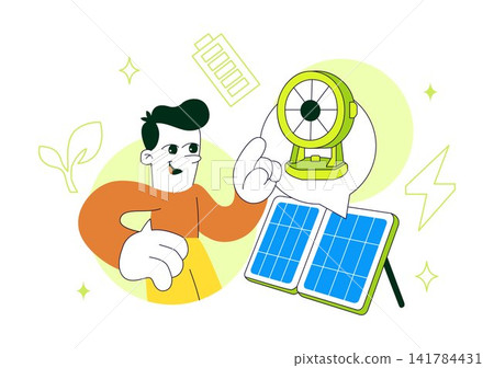 Solar Powered Outdoor Gear Vector Illustration Featuring Portable Solar Panels, Eco-Friendly Camping Equipment, and Renewable Energy Solutions Solar Powered Outdoor Gear Vector Illustration Featuring Portable Solar Panels, Eco-Friendly Camping Equipment, and Renewable Energy Solutions 141784431