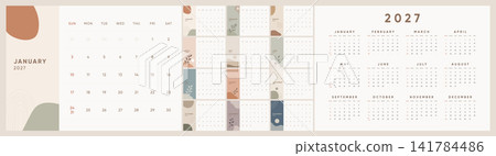 2027 Boho Calendar Minimal Monthly Template with Botanical Abstract Design. 12 months 2027 Monthly Calendar Template Set with Cute Pink Hearts. Printable Design. English text. 2027 Boho Calendar Minimal Monthly Template with Botanical Abstract Design. 12 months 2027 Monthly Calendar Template Set with Cute Pink Hearts. Printable Design. English text. 141784486