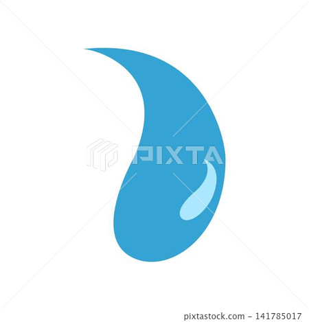 cartoon teardrop and puddle rain illustration 141785017