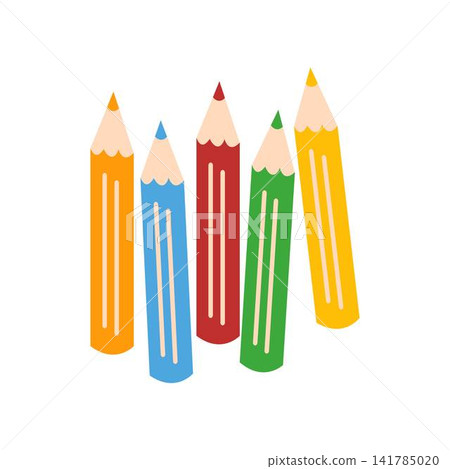 colored pencils cartoon illustration colored pencils cartoon illustration 141785020