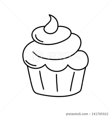 cupcake coloring page for kids 141785022