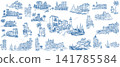 Coastal towns and seaside architecture 141785584