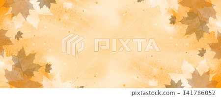 Watercolor autumn background Watercolor autumn background 141786052