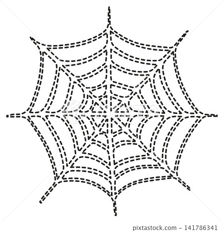 Vector isolated illustration of an exercise for developing writing skills. Preschoolers task to trace a spider web. Vector isolated illustration of an exercise for developing writing skills. Preschoolers task to trace a spider web. 141786341