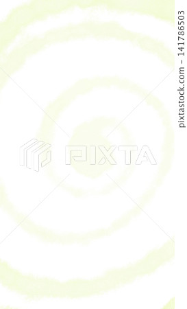 A rough circular spiral drawn with a lime yellow watercolor brush and a transparent background. A rough circular spiral drawn with a lime yellow watercolor brush and a transparent background. 141786503