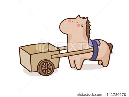 A horse is confused when a cart is placed in front of it. A horse is confused when a cart is placed in front of it. 141786678