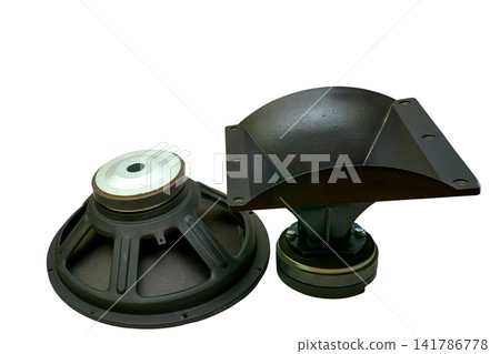Music.Fifteen inch speaker and high frequency tweeter for sound Music.Fifteen inch speaker and high frequency tweeter for sound 141786778