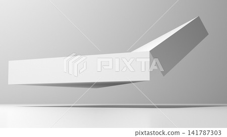 Minimal white geometric platforms hover above a neutral surface, 3d art Minimal white geometric platforms hover above a neutral surface, 3d art 141787303