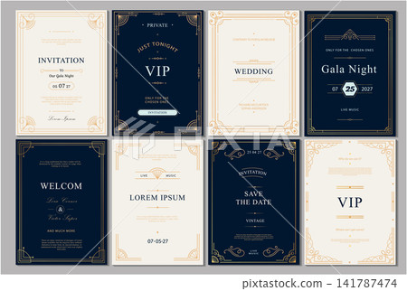Elegant Invitation template for Wedding, Vip, Gala Night.  141787474