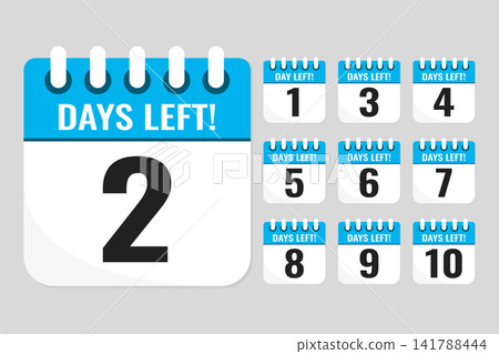 Countdown daily page calendar icon - 2 days left Countdown daily page calendar icon - 2 days left 141788444