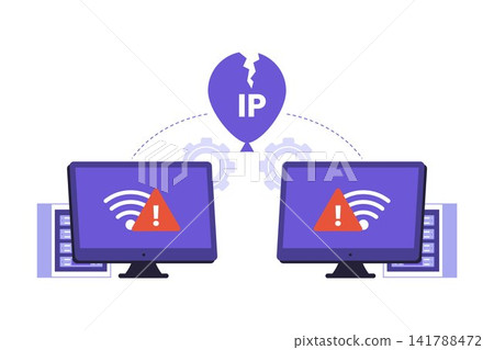 IP Address Conflict System Error Network Issue Vector IP Address Conflict System Error Network Issue Vector 141788472